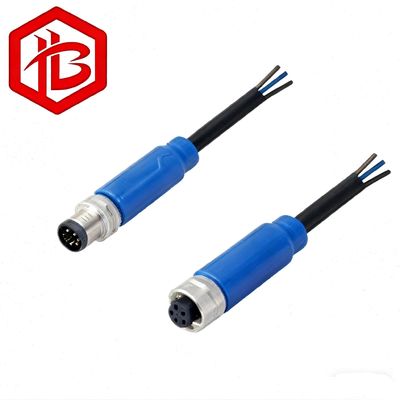 구입하다 M8 DIN 3pin Nickel Plated Male to Female Straight Plug IP68 Waterproof Sensor Cable online manufacture