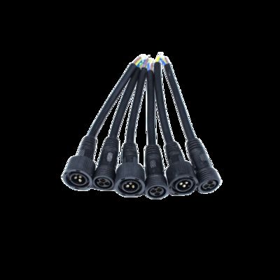 M15 IP65 Waterproof 16A Connectors 2pin Male Female Aerospace RF PVC Copper Contact Material Nylon Housing Power Wire