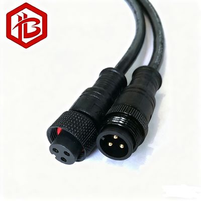 M15 PVC WITH CABLE3 Pin Waterproof Connector Male Female Extension Cord  IP68 LED Connector Cable