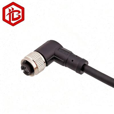 M12 Metal Plug IP68 Rated Copper Contact 2A 8-Pin Canbus Cable Overmolding Connector for Solar Power System
