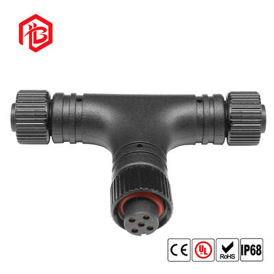M12 Metal Nut Tee IP68 Waterproof Connector Male/Female Copper Contact for Aerospace Solar Power Systems UHF/RF FPC Applications