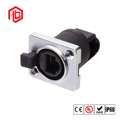 RJ45 Male/Female Waterproof Network Port Connector with Copper Contact and Nylon Housing IP68 Rated for Outdoor Displays
